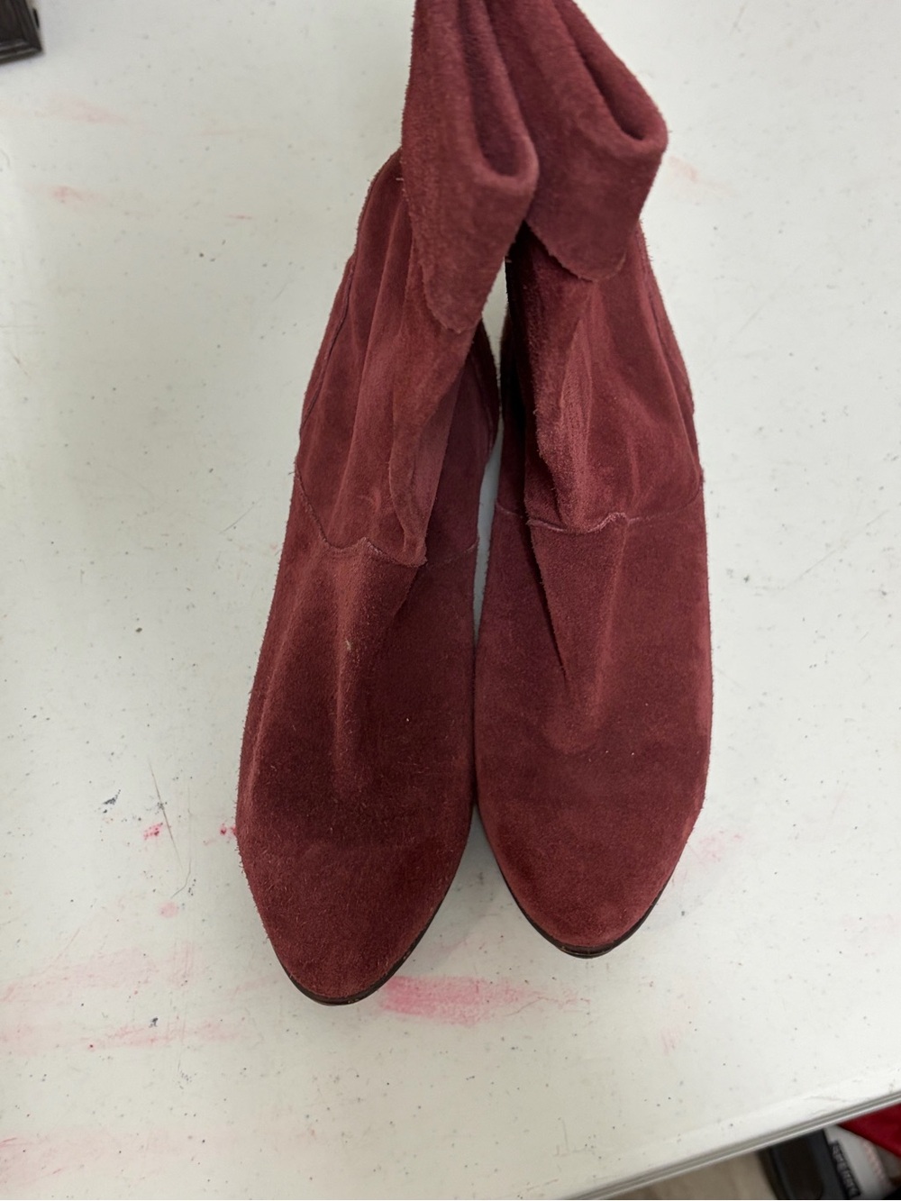 Vintage 70s Chandlers Burgundy Suede Boots Hippie/BOHO Size 7M